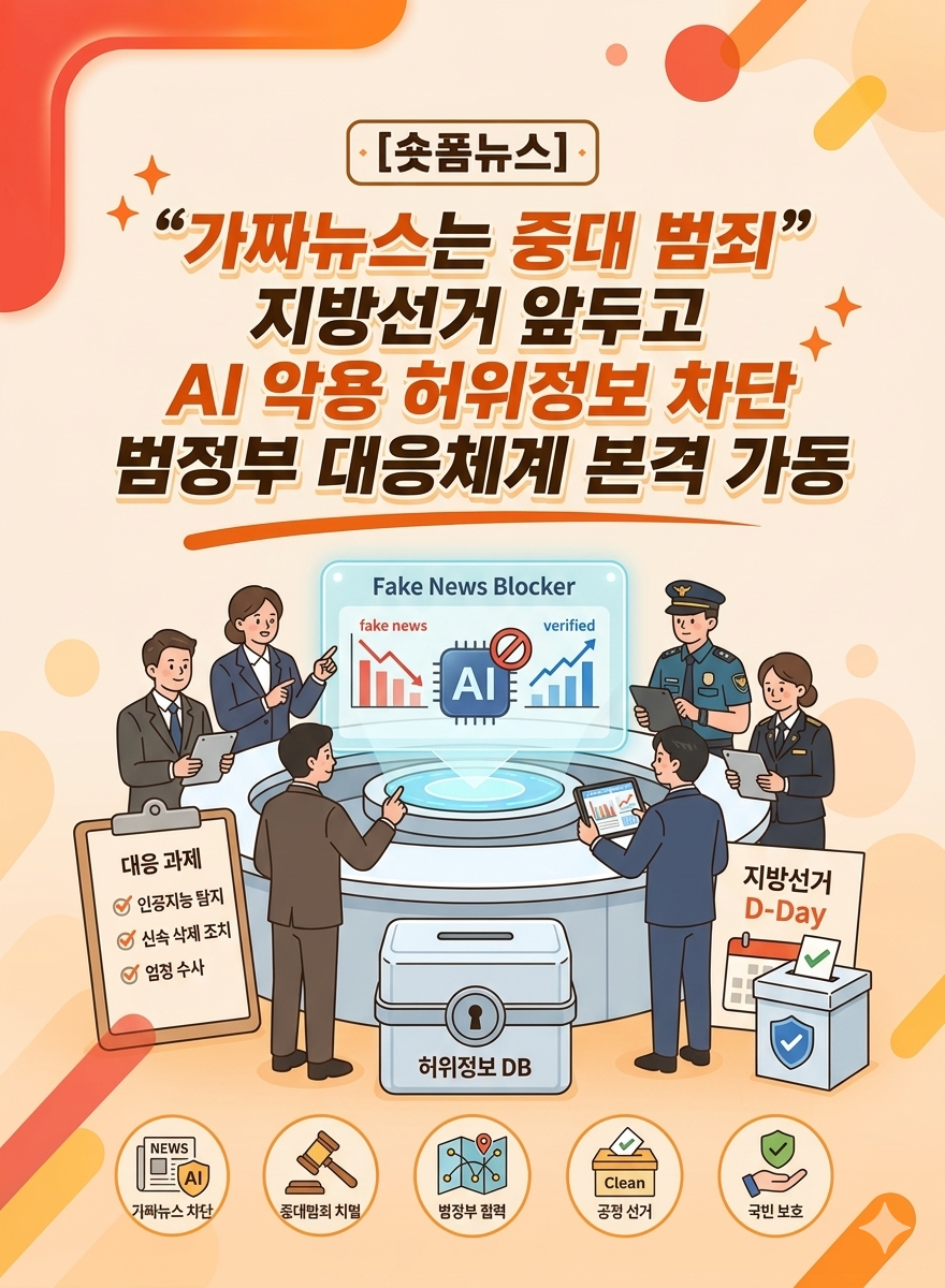 "가짜뉴스는 중대 범죄"…지방선거 앞두고 AI 악용 허위정보 차단 범정부 대응체계 본격 가동