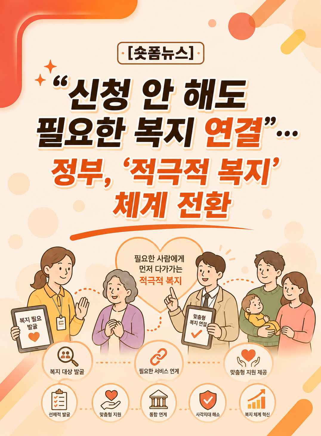 "신청 안 해도 필요한 복지 연결"…정부, '적극적 복지' 체계 전환