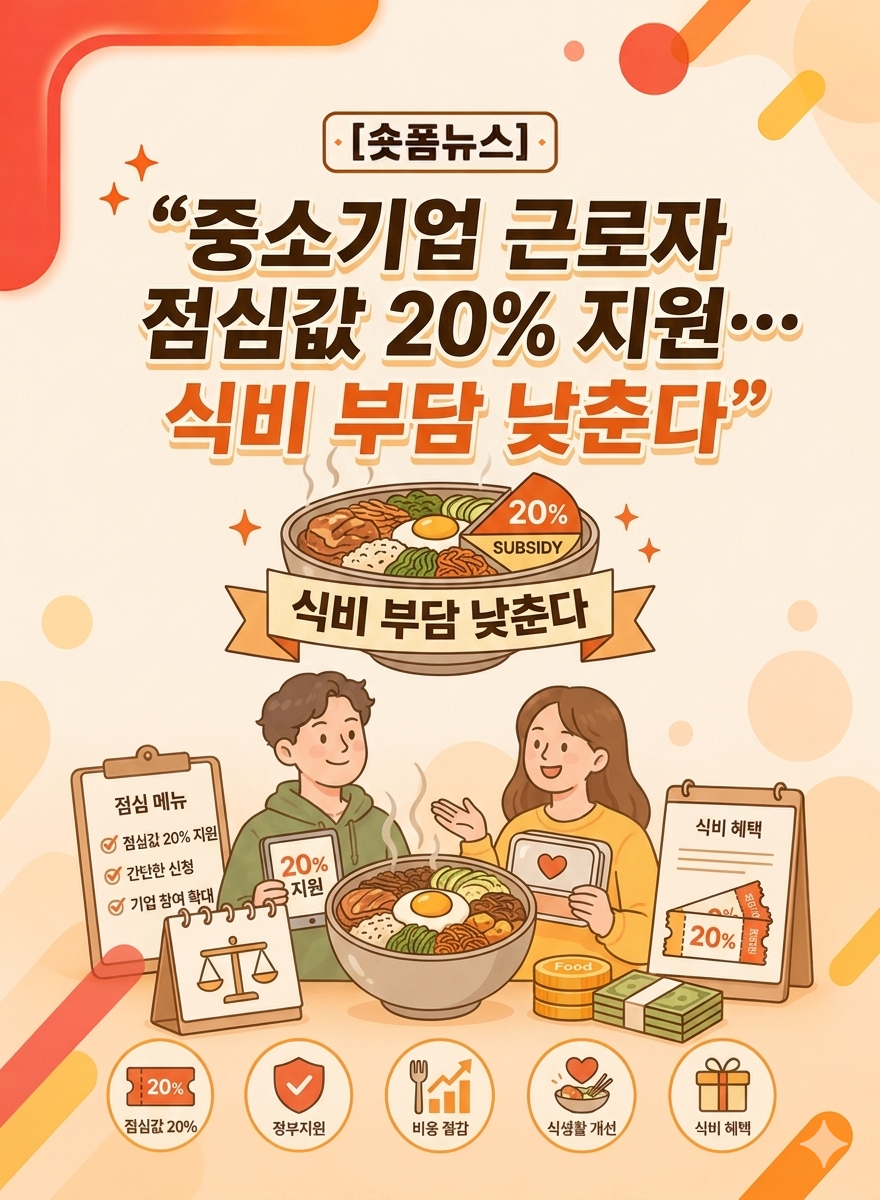 중소기업 근로자 점심값 20% 지원…식비 부담 낮춘다