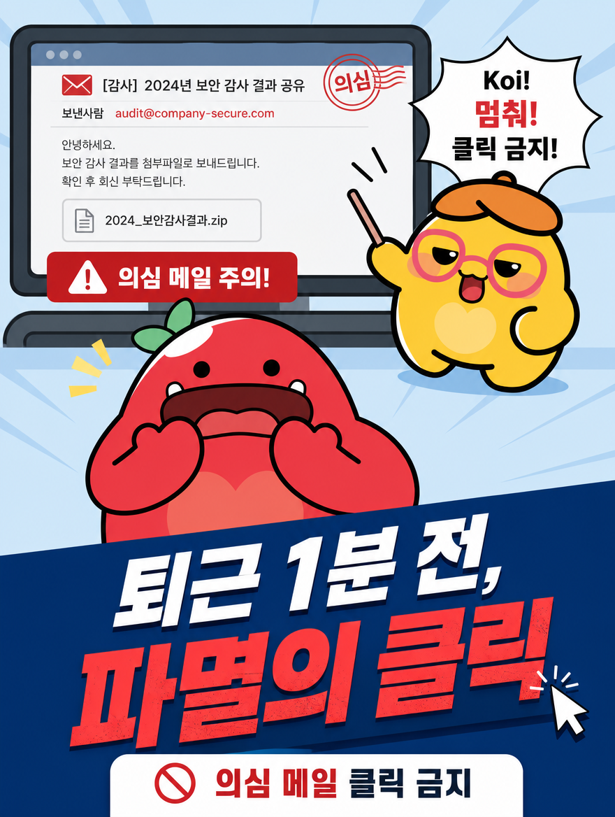 퇴근 1분 전, 코이 주무관에게 찾아온 파멸의 클릭?! 😱